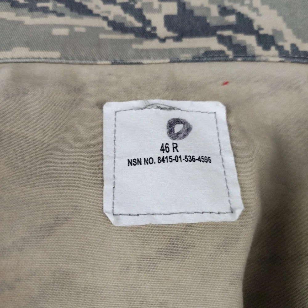US Air Force Jacket Mens 46R ABU Digital Tiger Stripe Camo Propper Patches